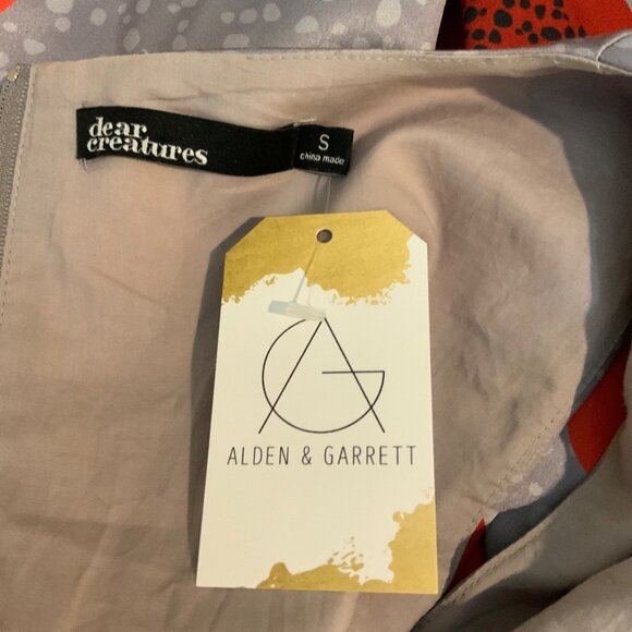 Dear Creatures Silver Red Poppy Sleeveless Fit & Flare Dress, Size S - Picture 5 of 5